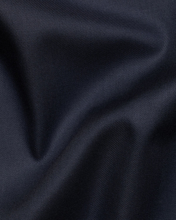 Non-Iron Stretch Floral Printed Trim Shirt - Navy Blue
