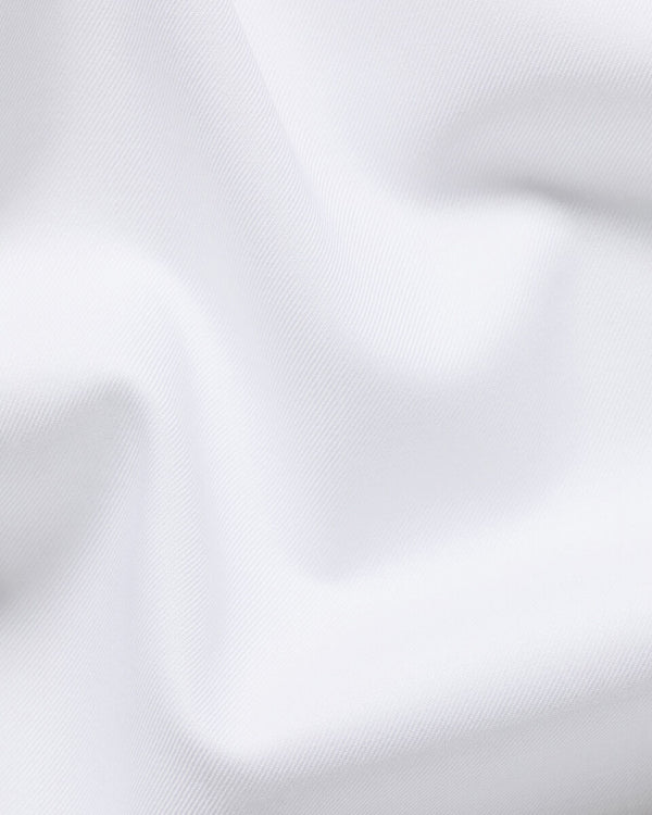 Non-Iron Stretch Printed Trim Shirt - White
