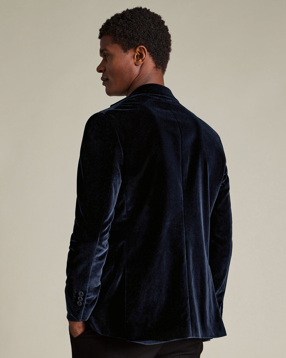 Italian Velvet Jacket - Navy