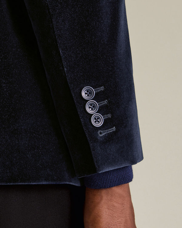 Italian Velvet Jacket - Navy