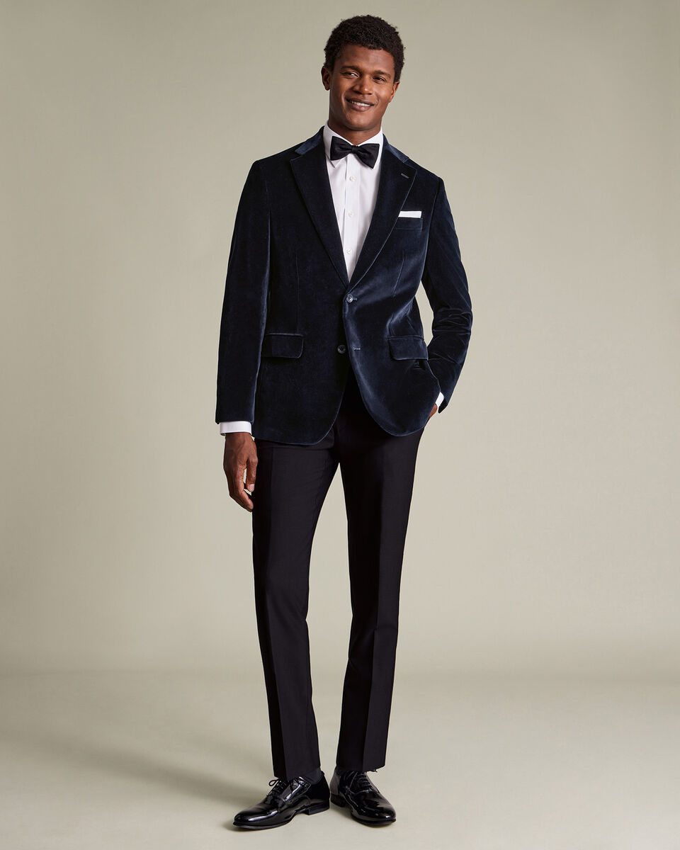 Italian Velvet Jacket - Navy