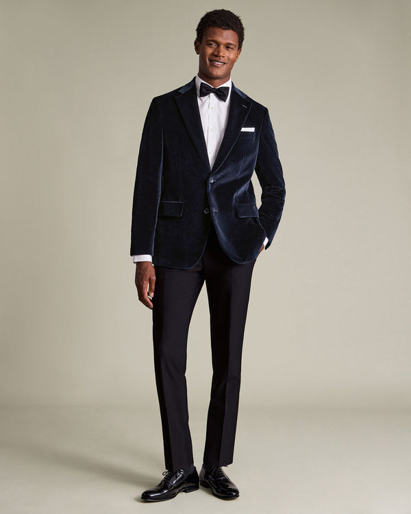 Italian Velvet Jacket - Navy
