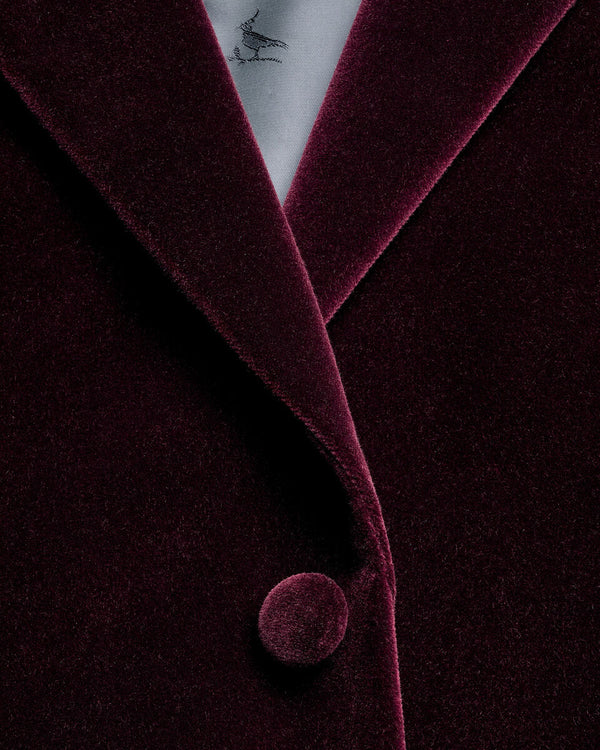 Italian Velvet Jacket - Burgundy