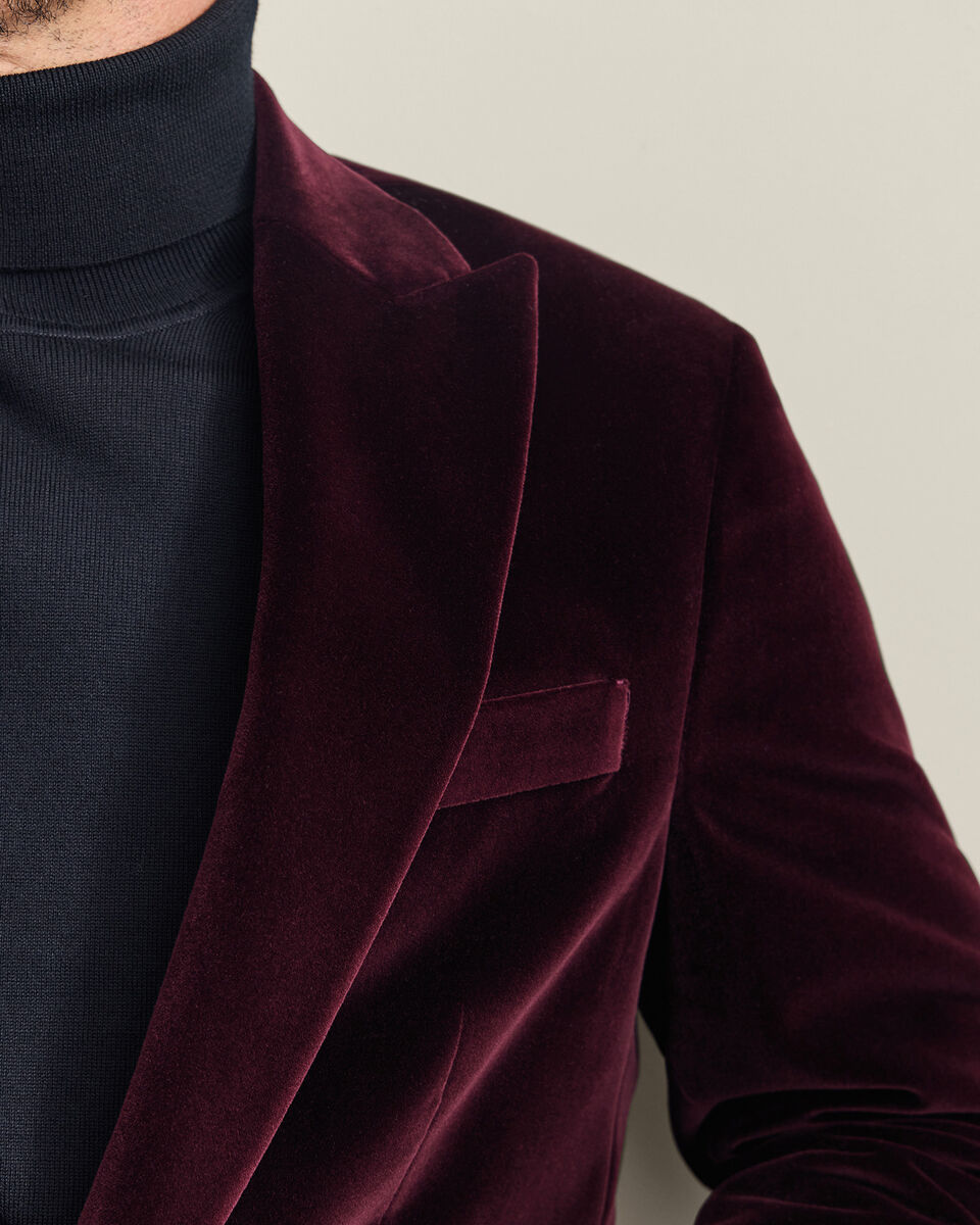 Italian Velvet Jacket - Burgundy