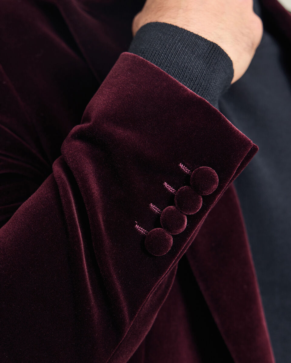 Italian Velvet Jacket - Burgundy