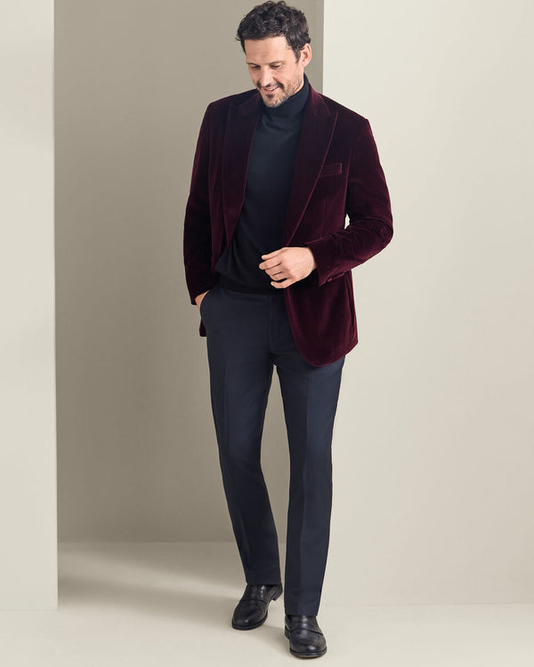 Italian Velvet Jacket - Burgundy