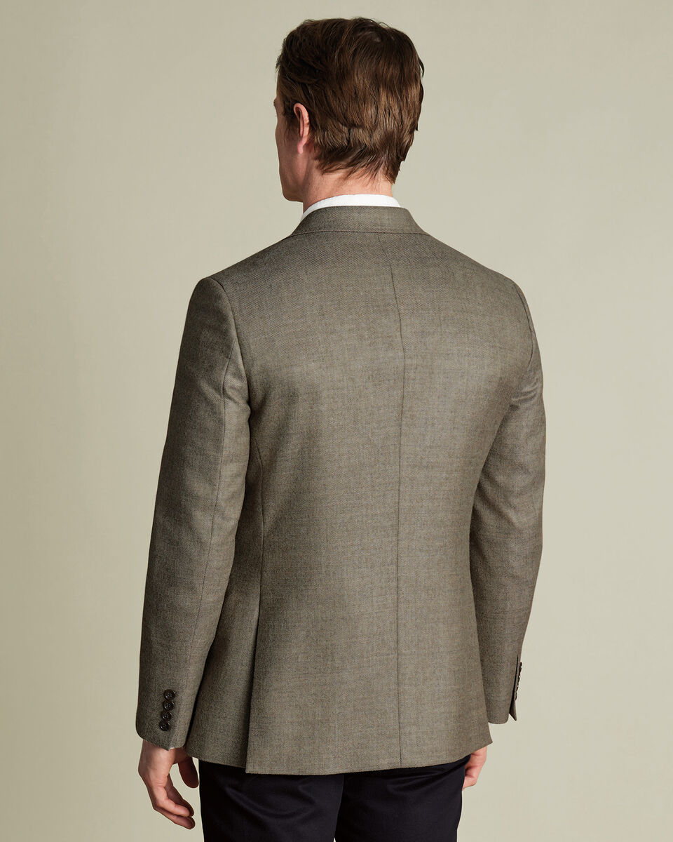 Wool Texture Twill Jacket - Stone