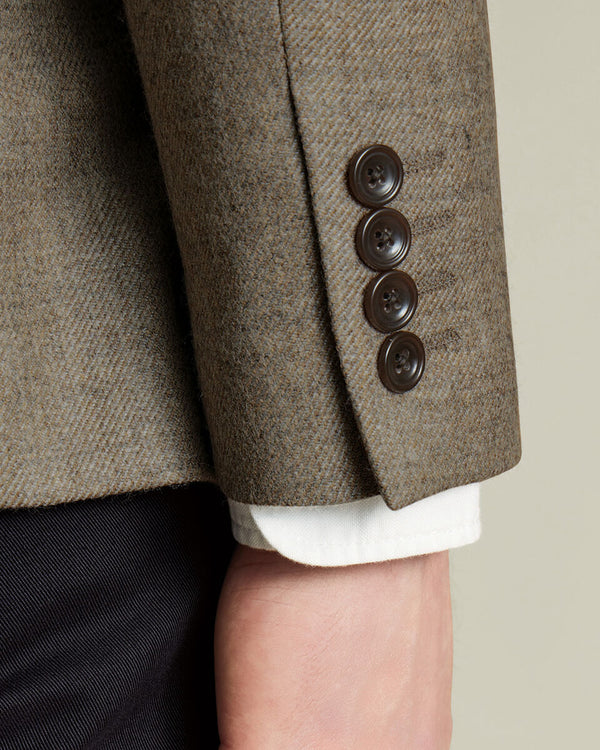 Wool Texture Twill Jacket - Stone