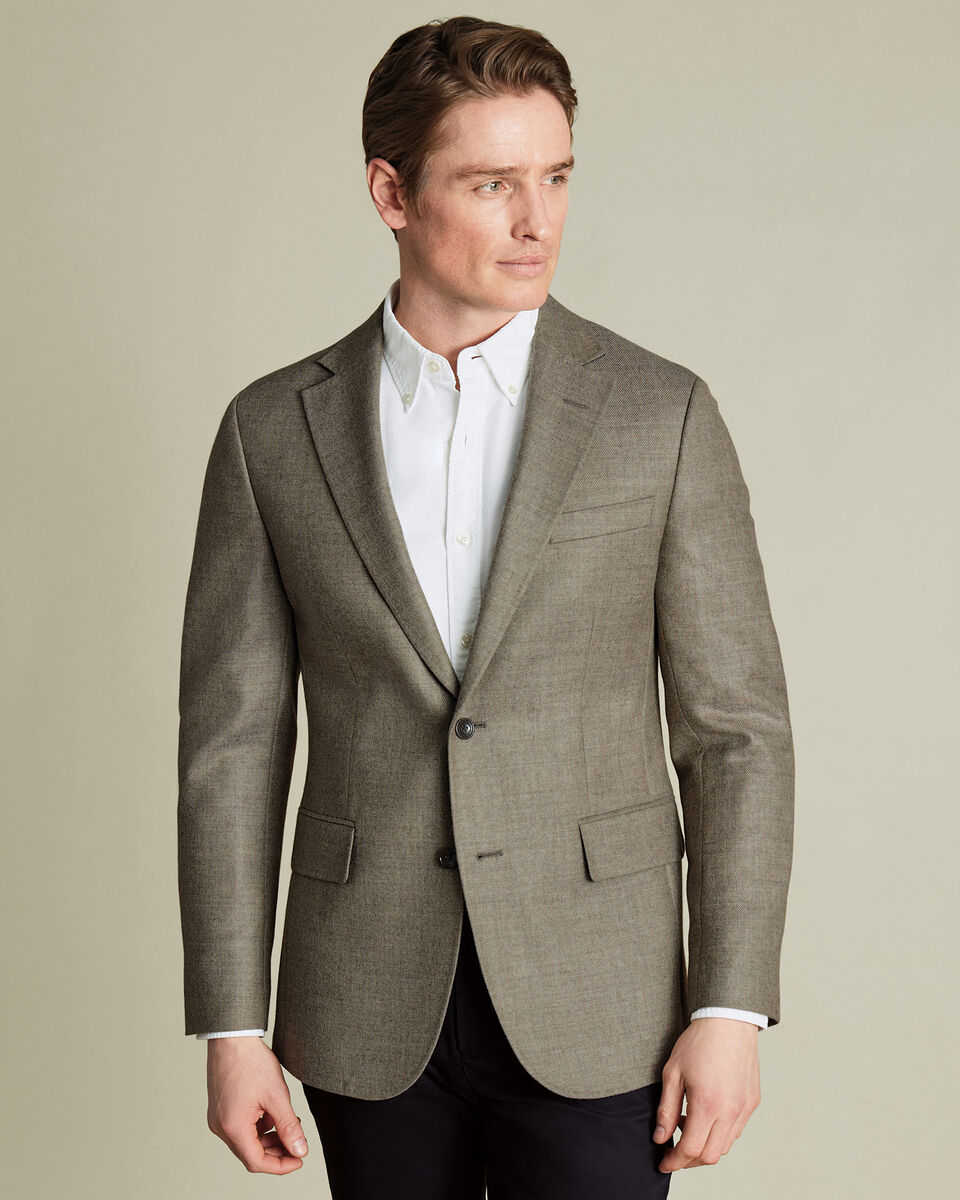 Wool Texture Twill Jacket - Stone Main image