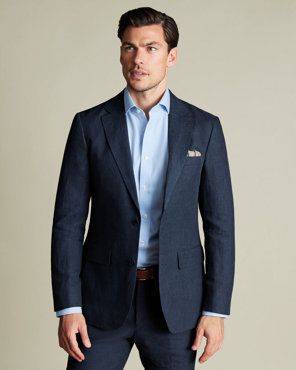 Pure Linen Jacket - Dark Navy Main image