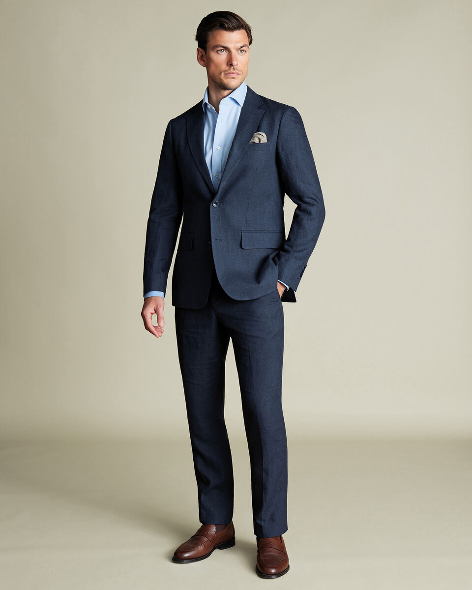 Pure Linen Jacket - Dark Navy
