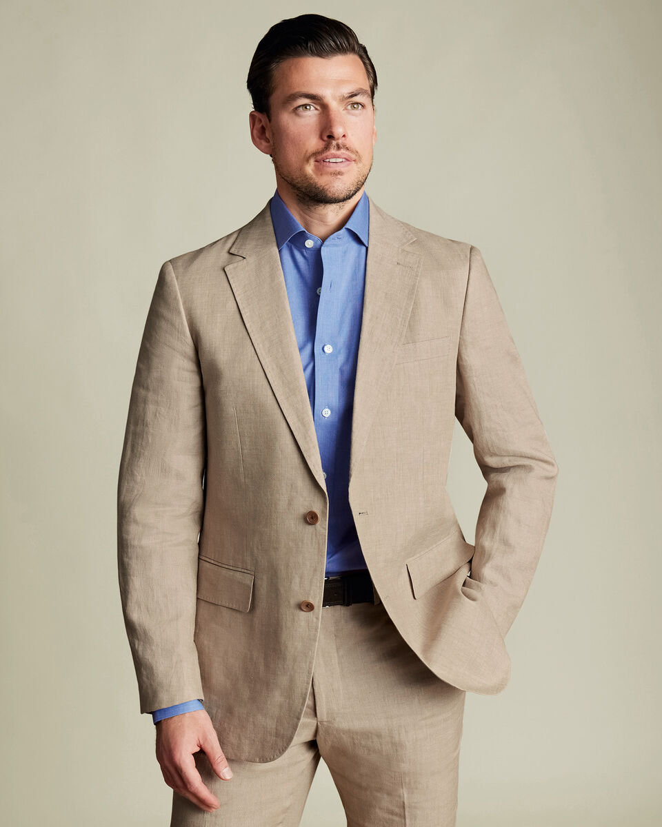 Pure Linen Jacket - Taupe