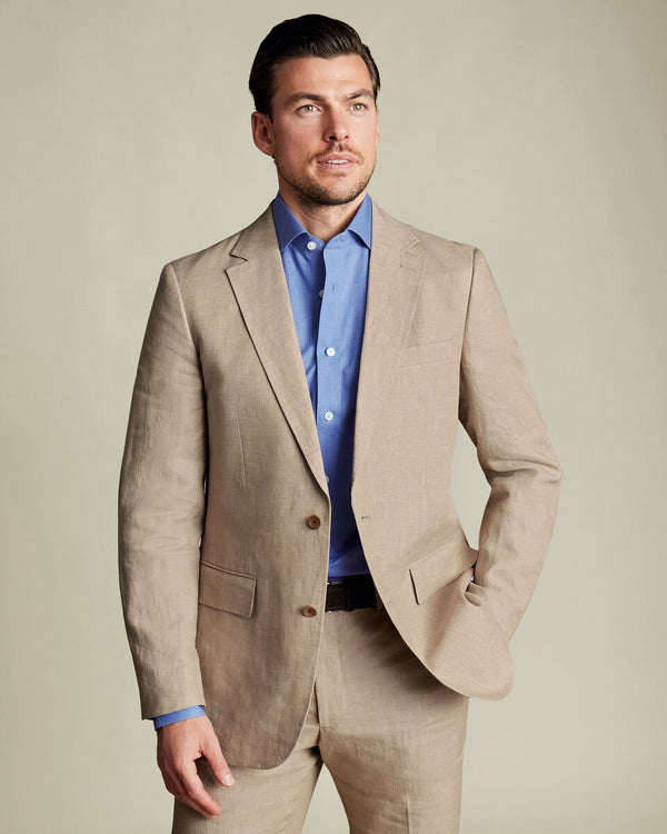 Pure Linen Jacket - Taupe