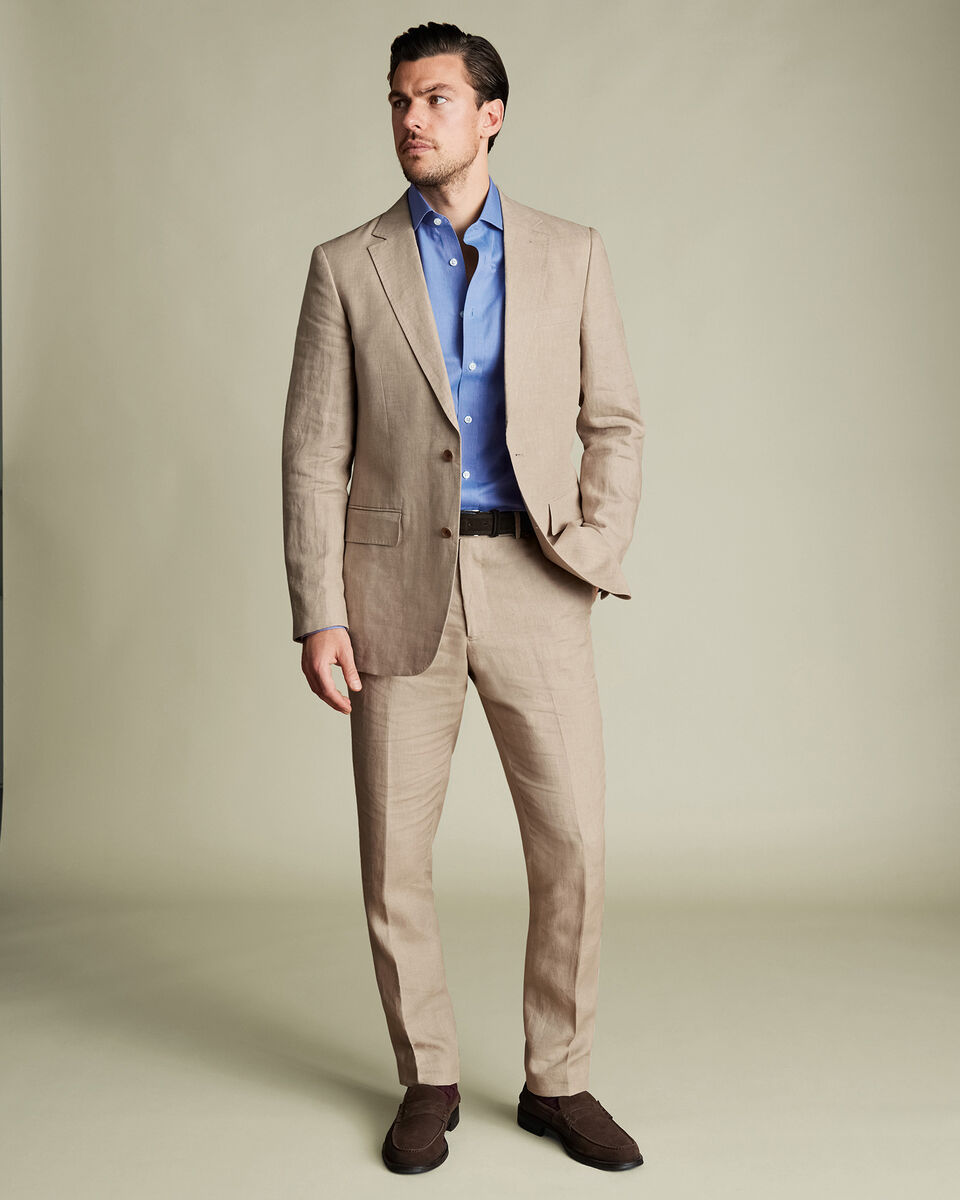Pure Linen Jacket - Taupe