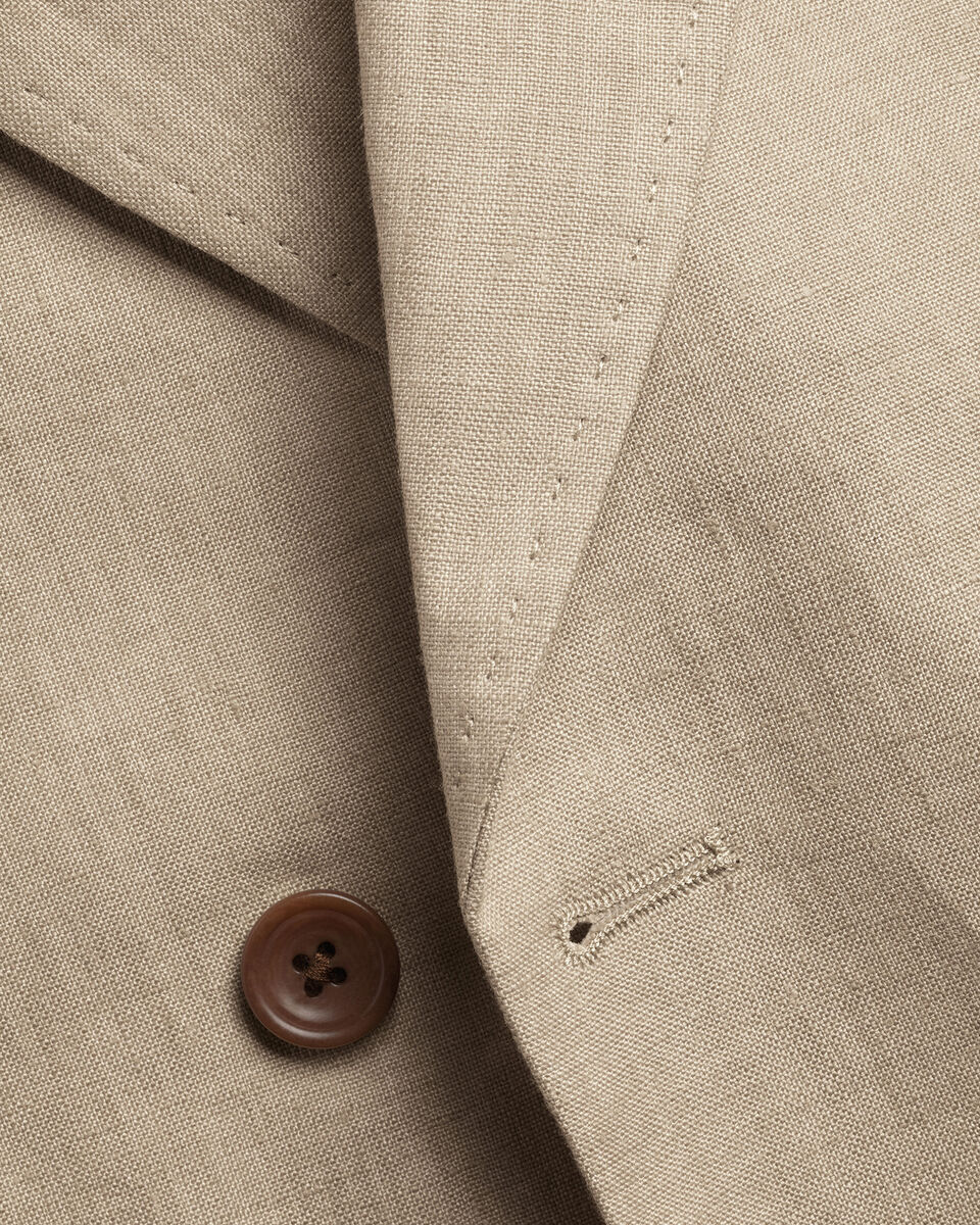 Double Breasted Linen Jacket - Taupe