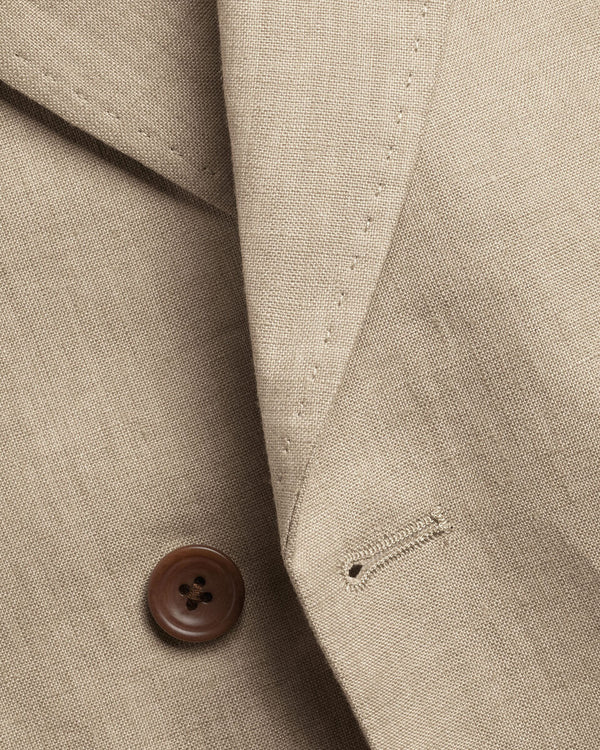 Double Breasted Linen Jacket - Taupe