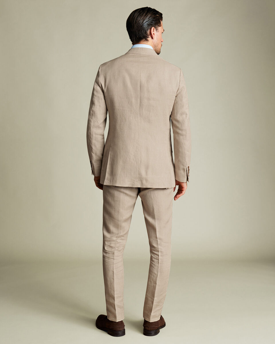 Double Breasted Linen Jacket - Taupe