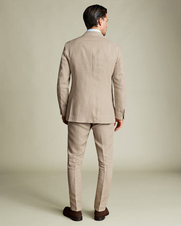 Double Breasted Linen Jacket - Taupe