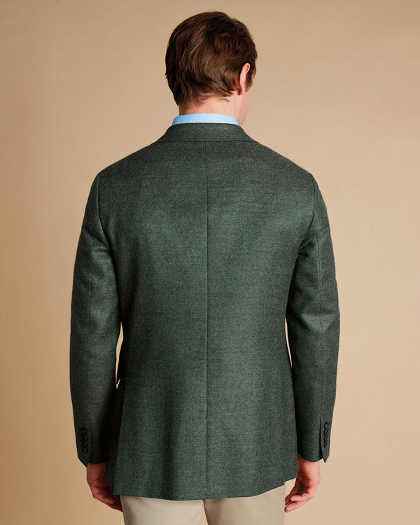 Wool Texture Twill Jacket - Sage Green