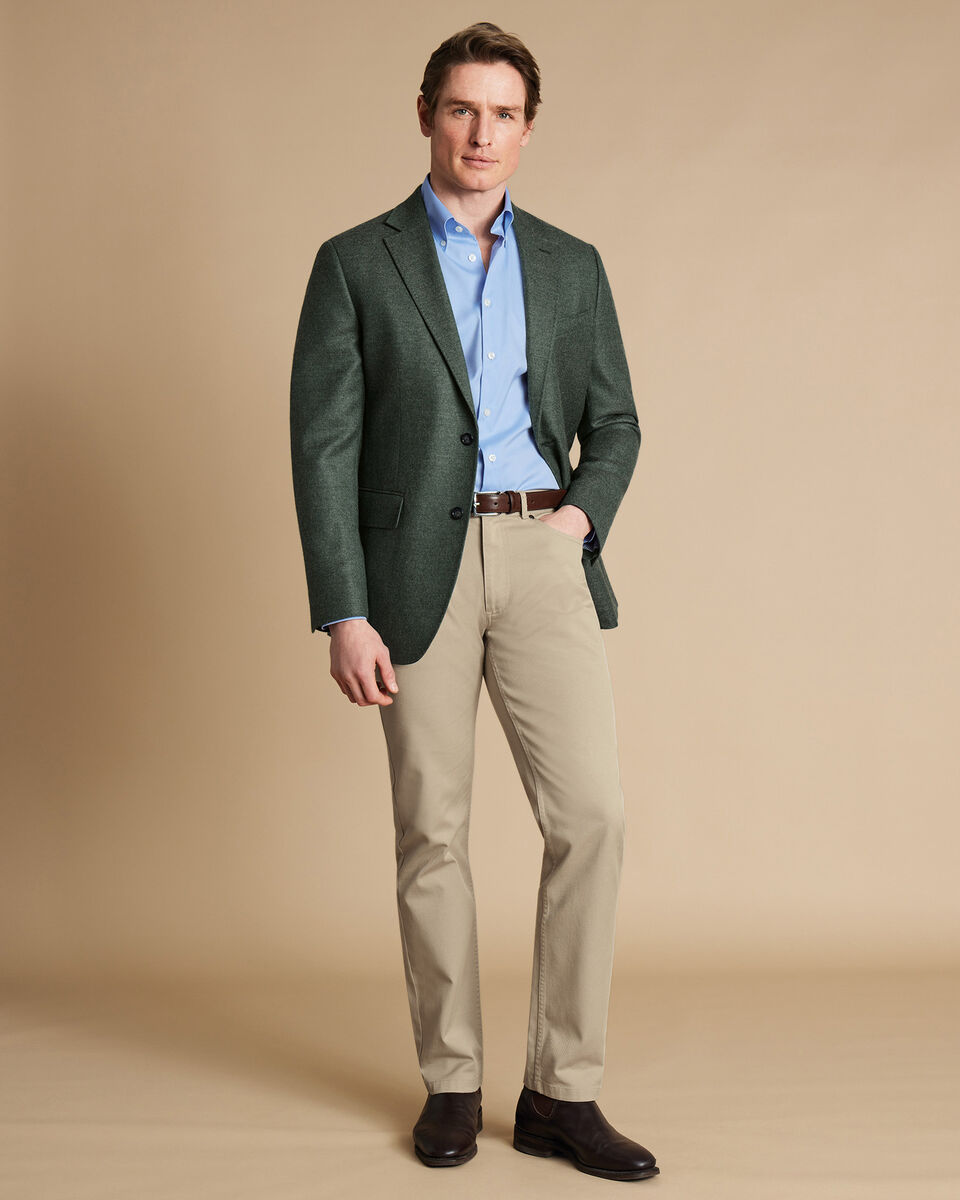Wool Texture Twill Jacket - Sage Green Main image