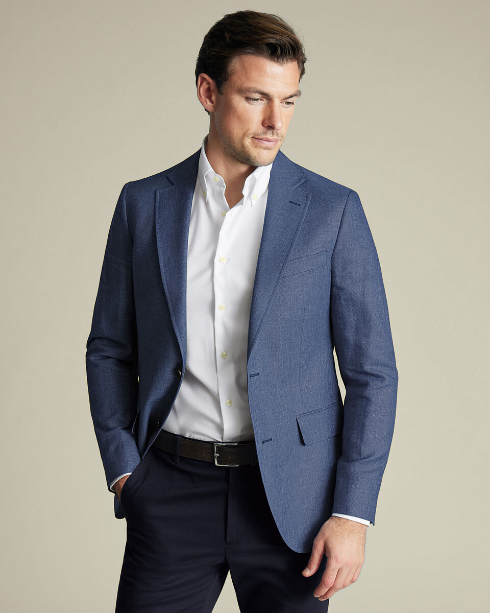Linen Cotton Jacket - Steel Blue