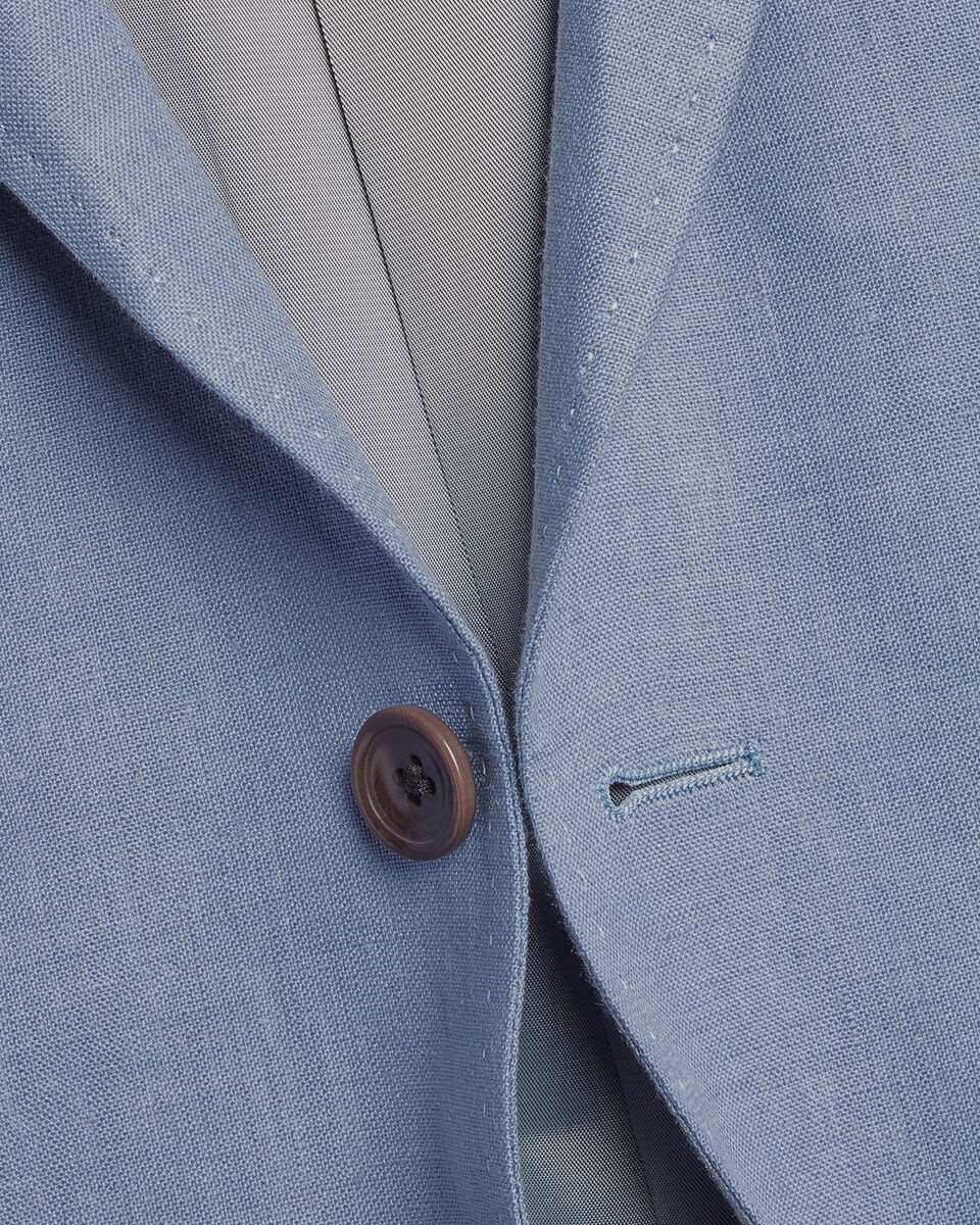 Pure Linen Jacket - Airforce Blue Secondary image