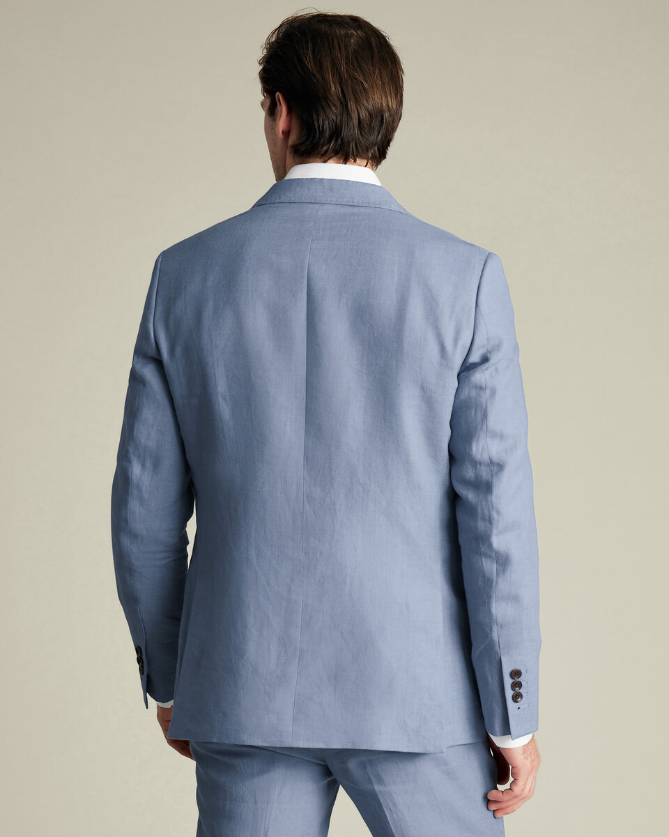 Pure Linen Jacket - Airforce Blue