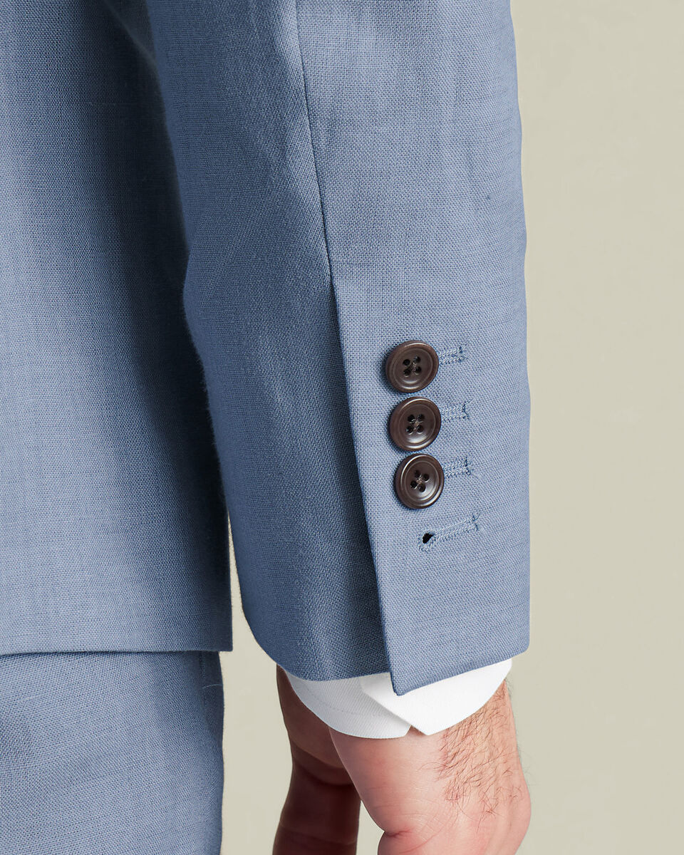 Pure Linen Jacket - Airforce Blue