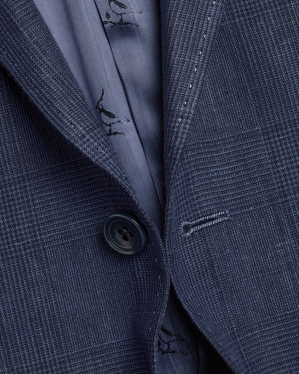 Pure Linen Check Jacket - Indigo Blue Secondary image