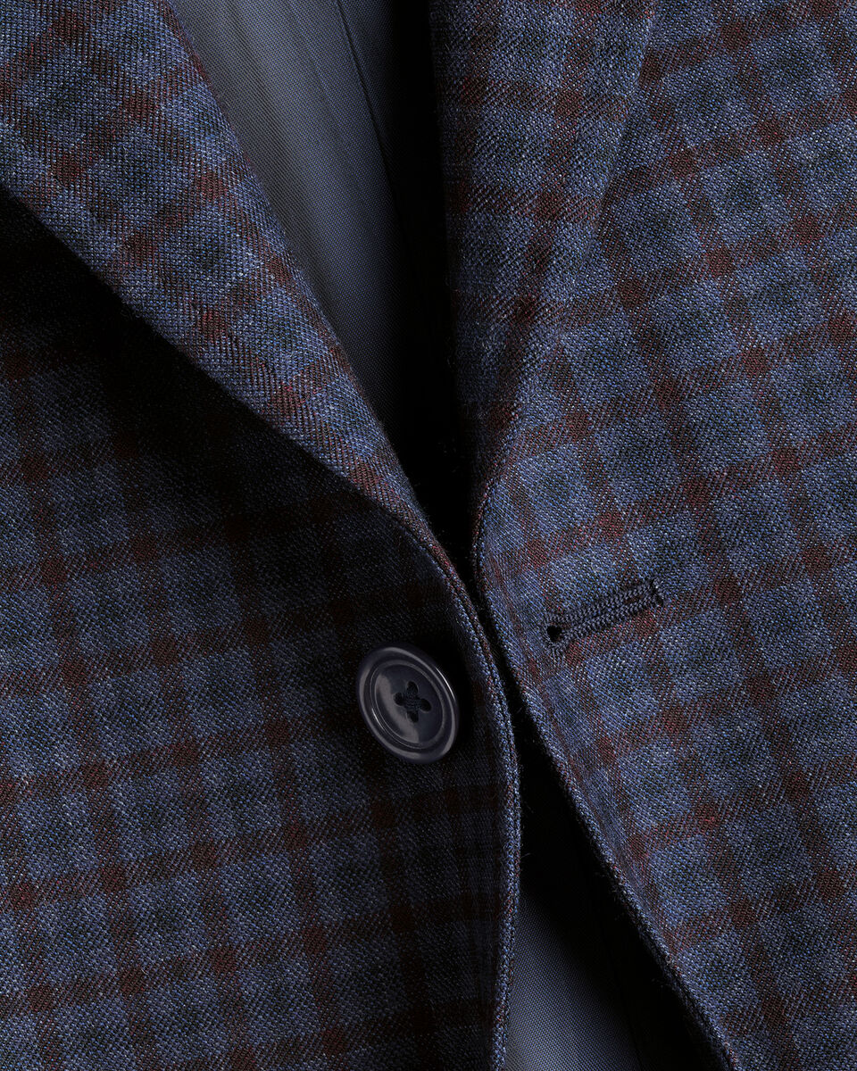 Wool Texture Check Lightweight Jacket - Ink Blue Secondary image