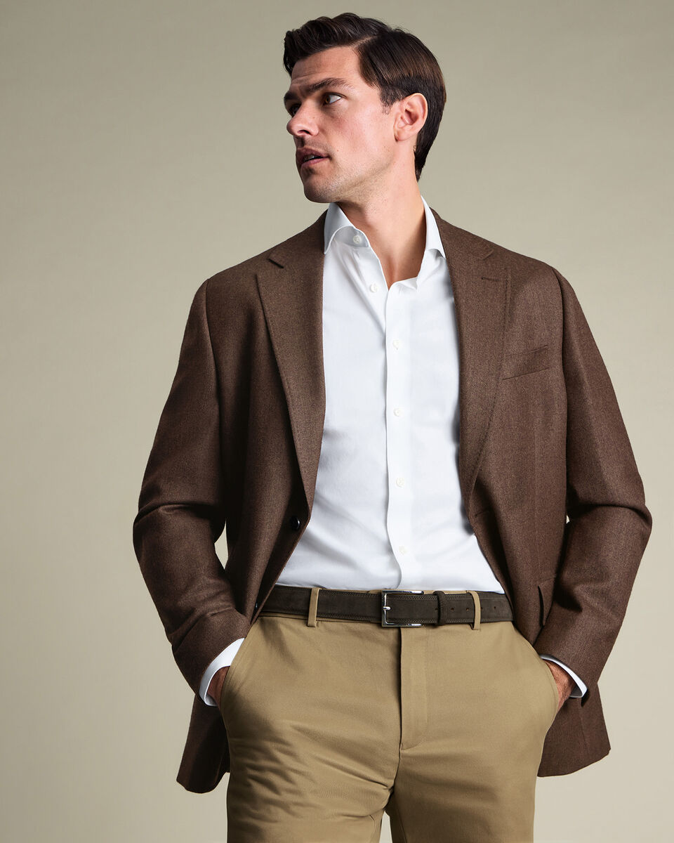 Wool Textured Jacket – Chocolate Brown Main image