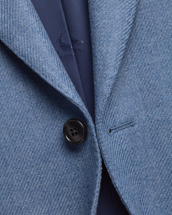Wool Silk Jacket – Denim Blue