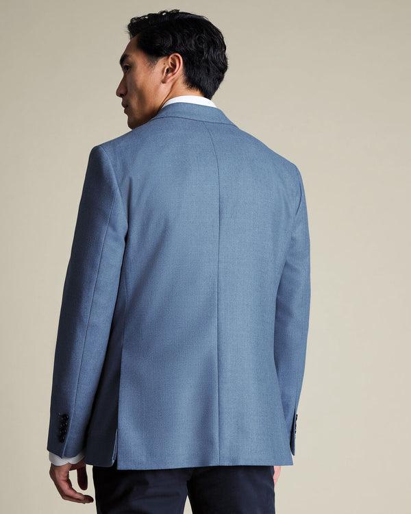 Wool Silk Jacket – Denim Blue