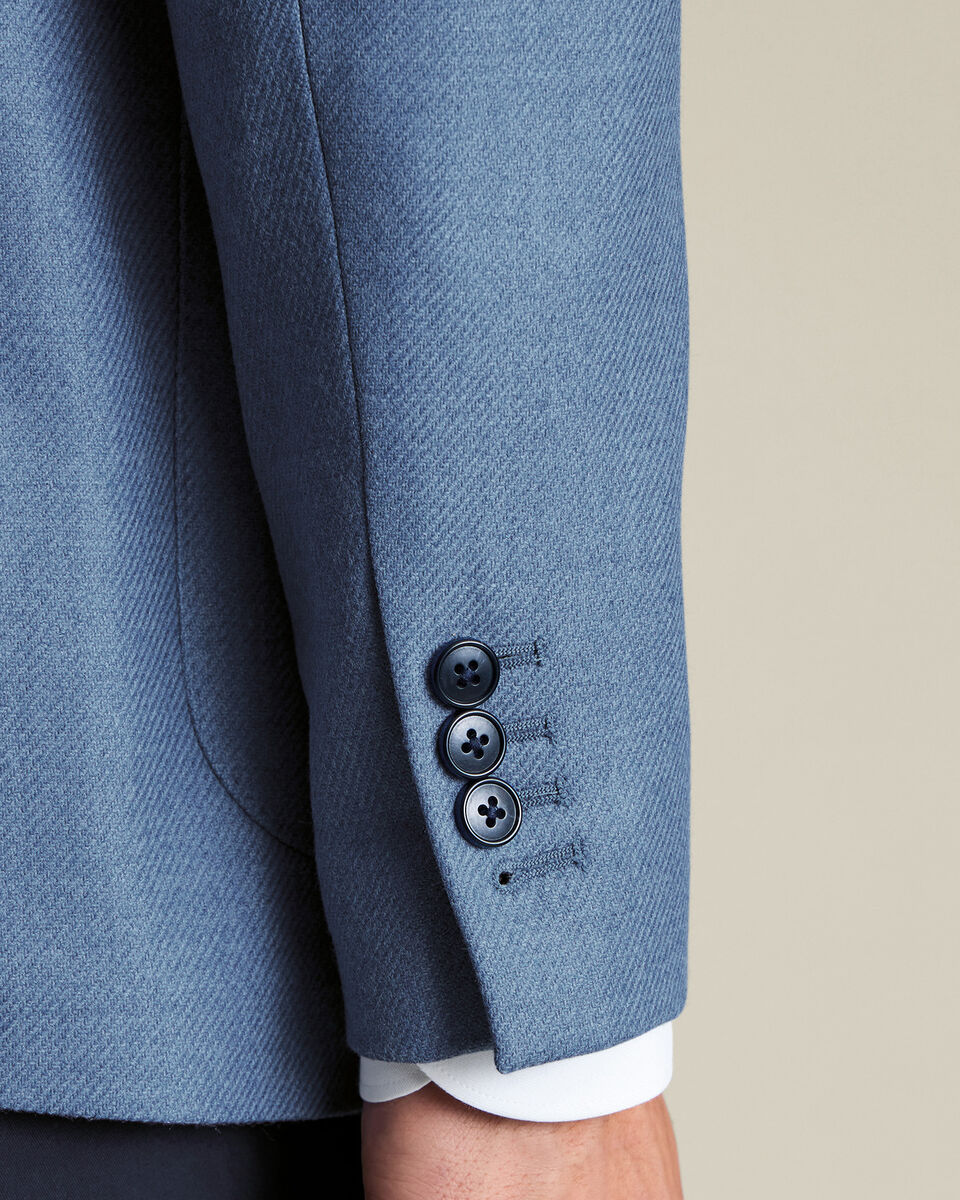 Wool Silk Jacket – Denim Blue
