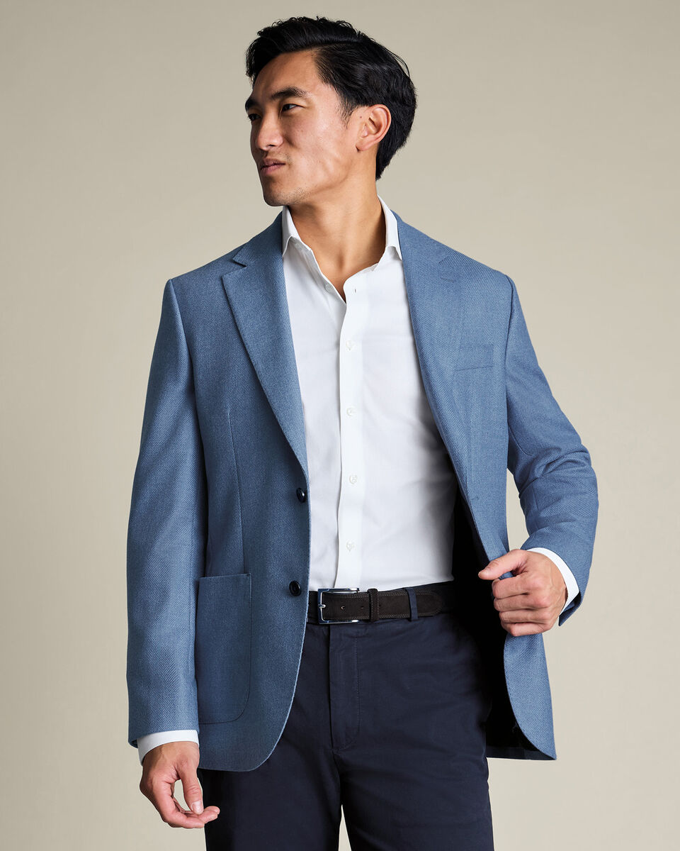 Wool Silk Jacket – Denim Blue Main image