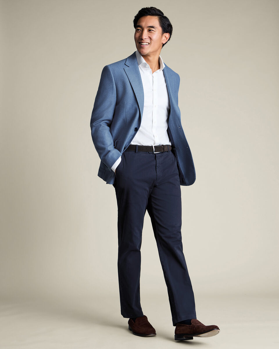 Wool Silk Jacket – Denim Blue