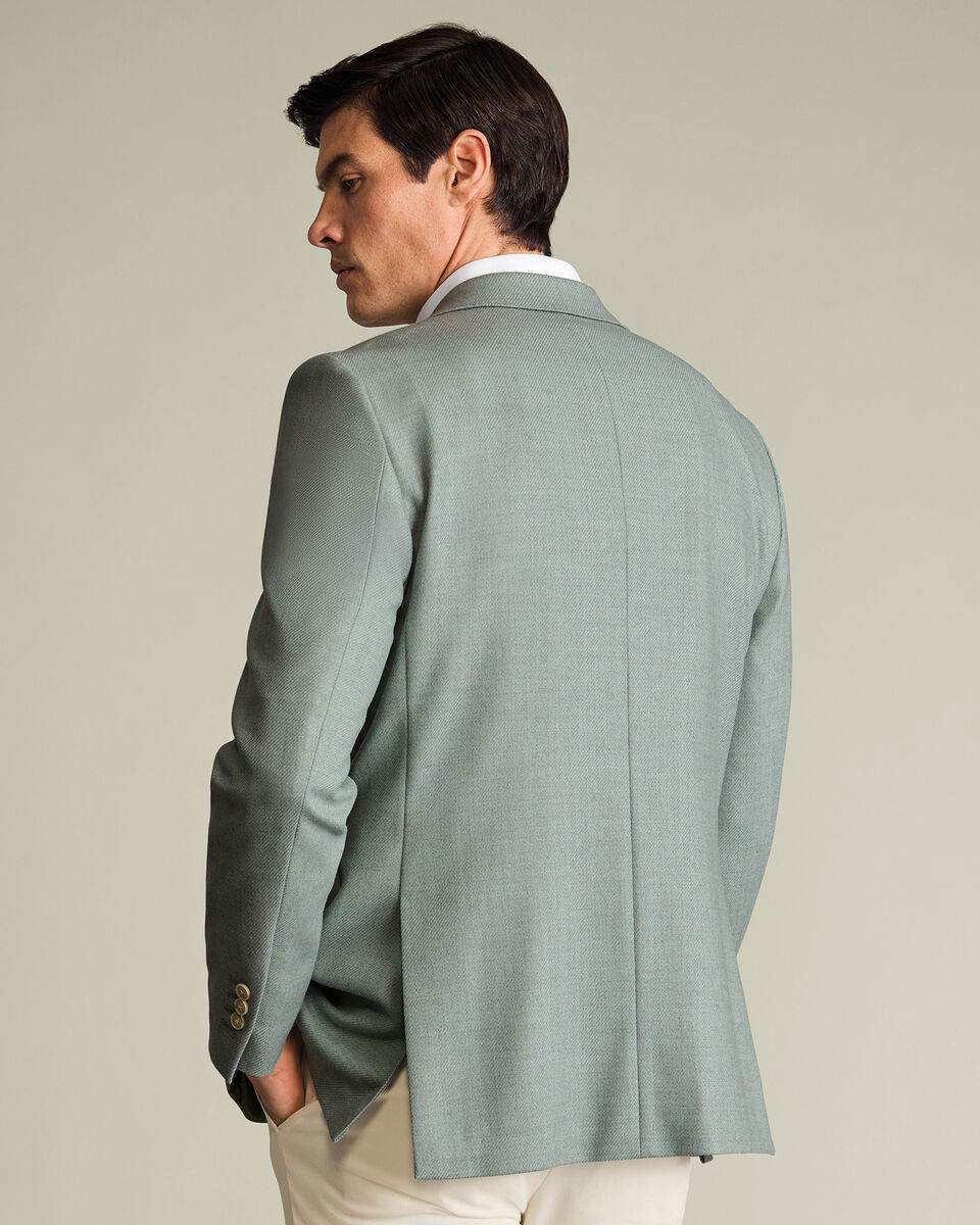Wool Silk Jacket – Pale Teal