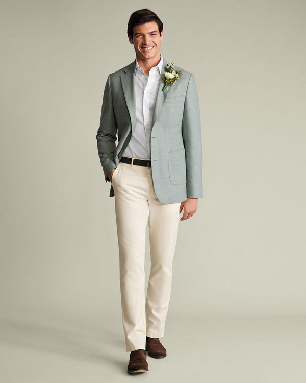 Wool Silk Jacket – Pale Teal