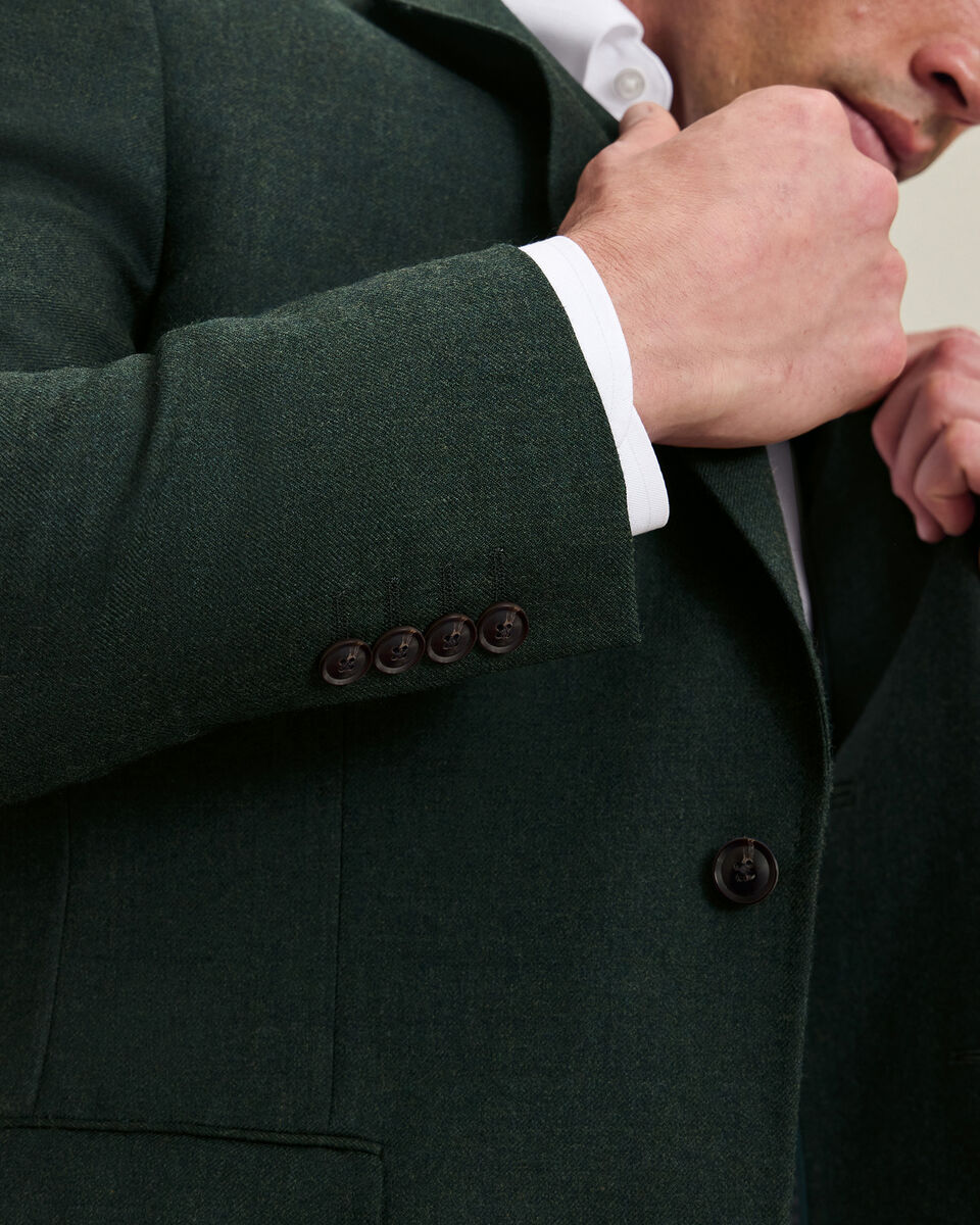 Wool Textured Jacket - Forest Green