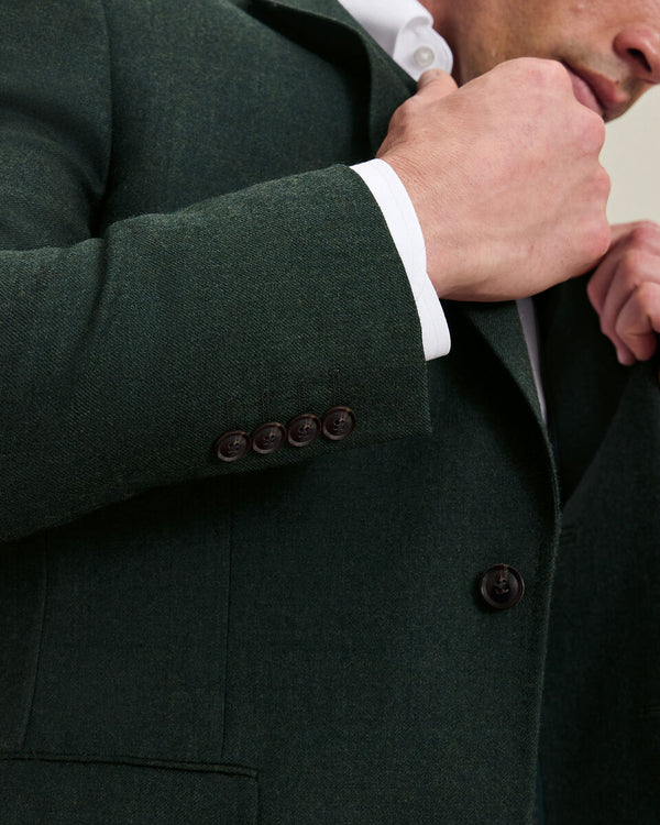 Wool Textured Jacket - Forest Green