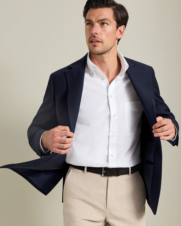 Wool Textured Jacket - Ink Blue