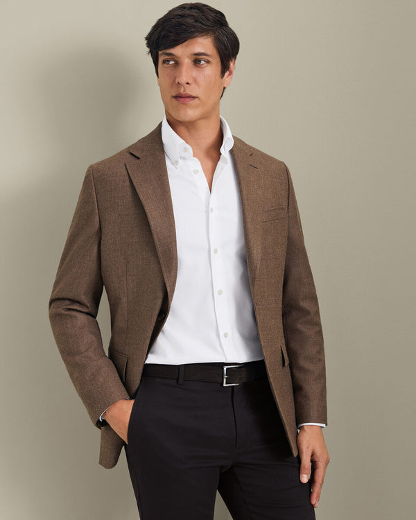 Wool Textured Jacket - Toffee