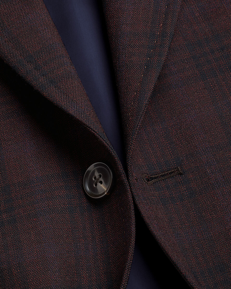 Lightweight Wool Check Jacket - Burgundy Secondary image