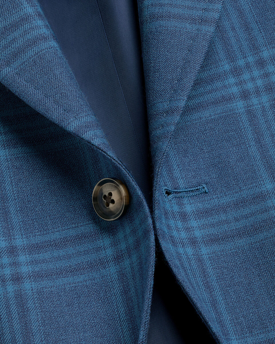 Lightweight Wool Check Jacket - Mid Blue Secondary image