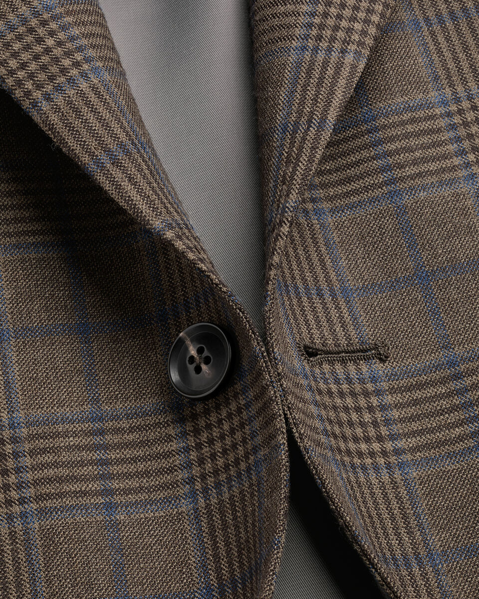 Lightweight Wool Check Jacket - Mocha Secondary image