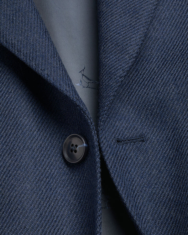 Wool Silk Jacket - Indigo Blue