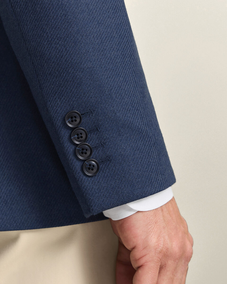 Wool Silk Jacket - Indigo Blue