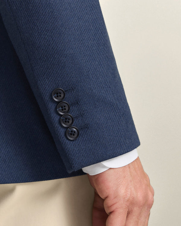 Wool Silk Jacket - Indigo Blue