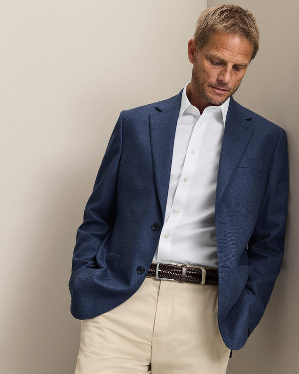 Wool Silk Jacket - Indigo Blue