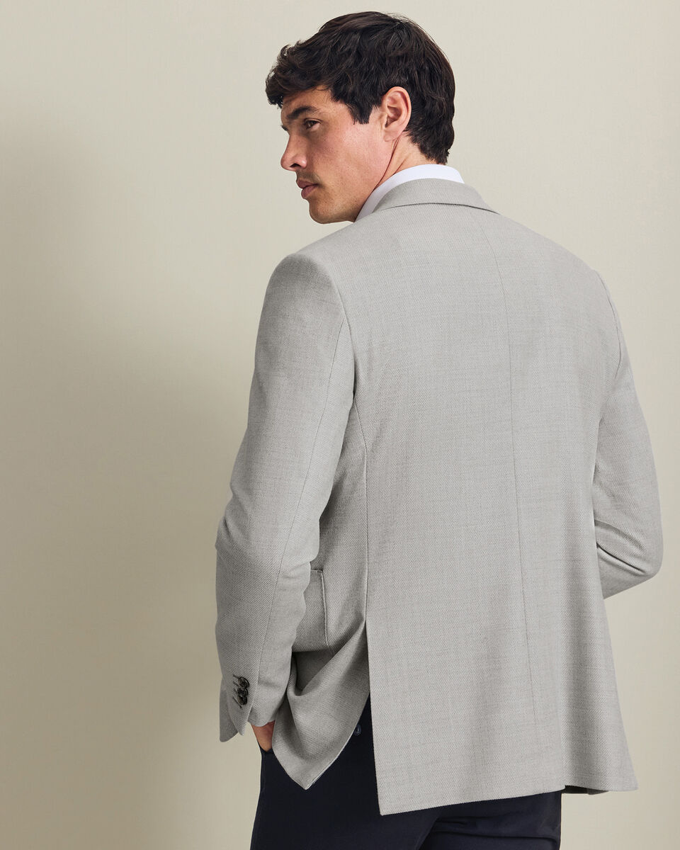 Wool Silk Jacket - Silver Grey